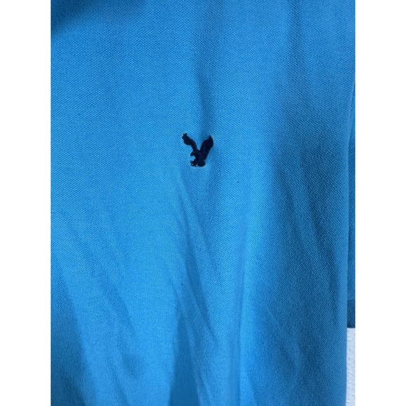 American Eagle Outfitters Polo Shirt Mens Large Blue Core Flex Classic Fit Logo - Picture 4 of 7